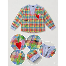 Load image into Gallery viewer, Qnuz Clothing Striped Shirt w embrodery Clothing 01 Multi
