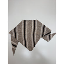 Load image into Gallery viewer, Qnuz Striped knitted Scarf triangel 110X35 Scarf 63 Taupe
