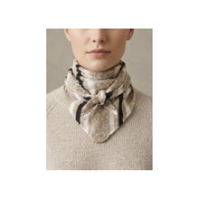 Load image into Gallery viewer, Qnuz Striped knitted Scarf triangel 110X35 Scarf 63 Taupe
