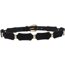 Load image into Gallery viewer, Qnuz Suede Belt w metal 3 cm wide Belt 99 Black
