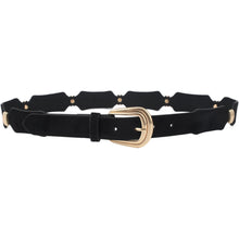 Load image into Gallery viewer, Qnuz Suede Belt w metal 3 cm wide Belt 99 Black
