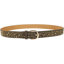 Load image into Gallery viewer, Qnuz Suede Belt w metal 3 cm wide Belt 60 Marron
