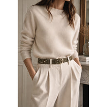 Load image into Gallery viewer, Qnuz Suede Belt w metal 3 cm wide Belt 60 Marron
