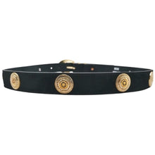 Load image into Gallery viewer, Qnuz Suede Belt w metal plates 2,50 cm wide Belt 99 Black
