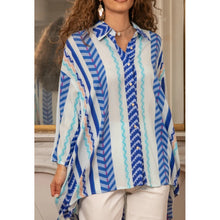 Load image into Gallery viewer, Qnuz Clothing Summer Oversize Rayon shirt Clothing 32 blue
