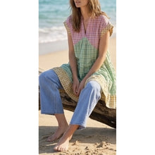 Load image into Gallery viewer, Qnuz Clothing Tunic w checkered fabric Clothing 01 Multi
