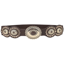 Load image into Gallery viewer, Qnuz Western Elastic belt 5 cm wide Belt 60 Marron
