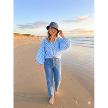 Load image into Gallery viewer, Qnuz Clothing Wide leg Jeans w pockets Clothing 33 denim blue
