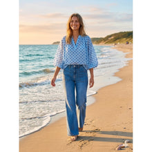 Load image into Gallery viewer, Qnuz Clothing Wide leg Jeans w pockets Clothing 33 denim blue
